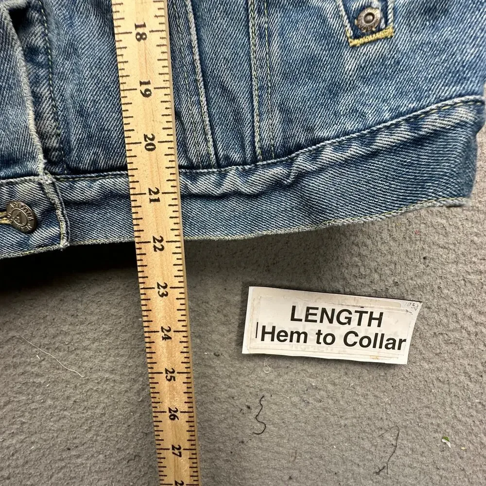 Vintage Arizona Jean Company Sherpa Lined Denim Jean Trucker Jacket Mens Small